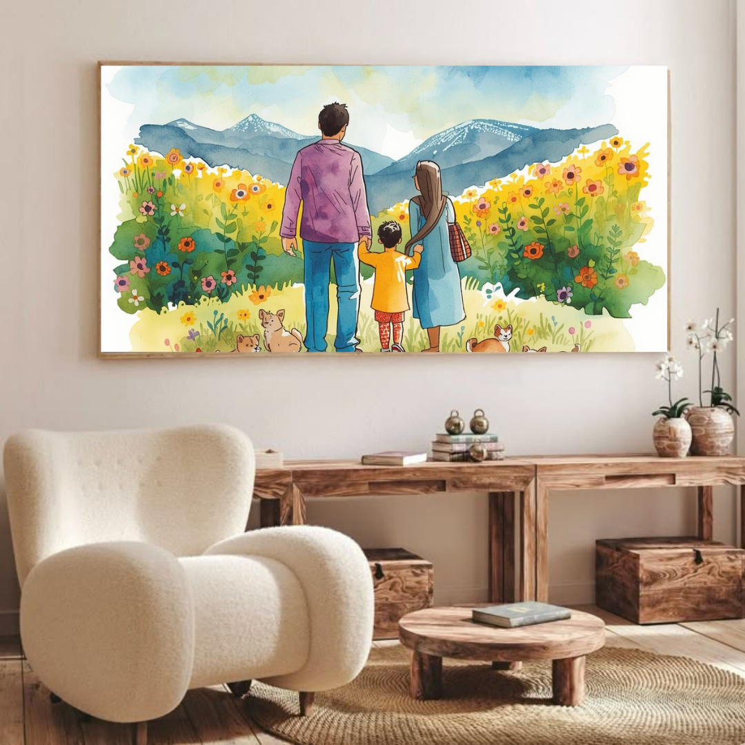 Family Bliss in the Golden Meadow